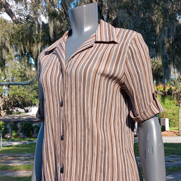 CB COLLECTIONS LADIES COTTON BLEND BUTTON DOWN SHIRT BLOUSE - Picture 3 of 17